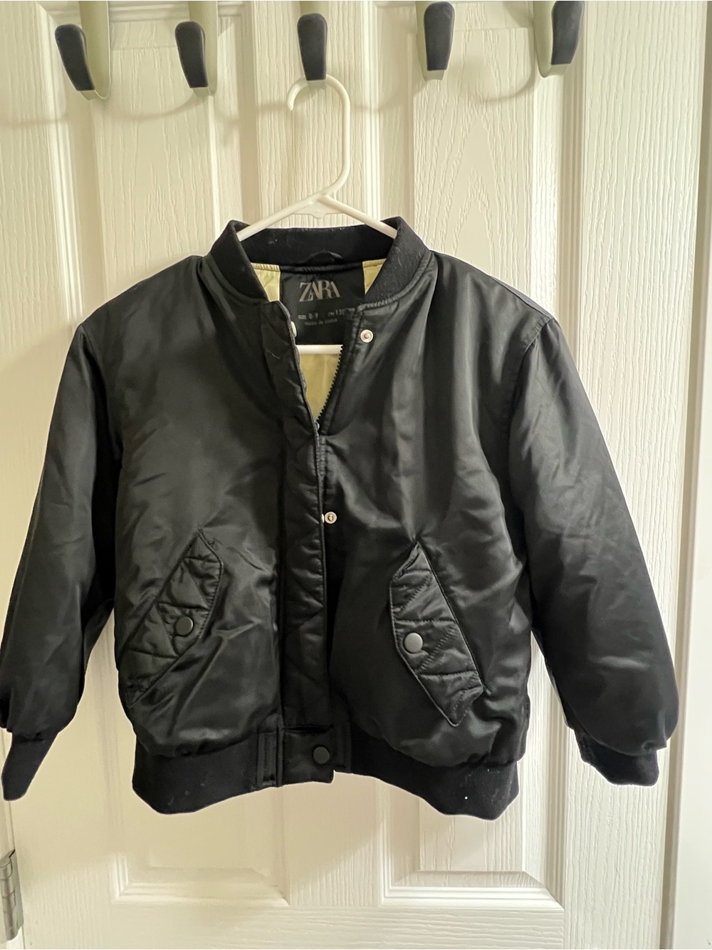 ZARA Black Quilted-Accent Puffer Jacket for Kids